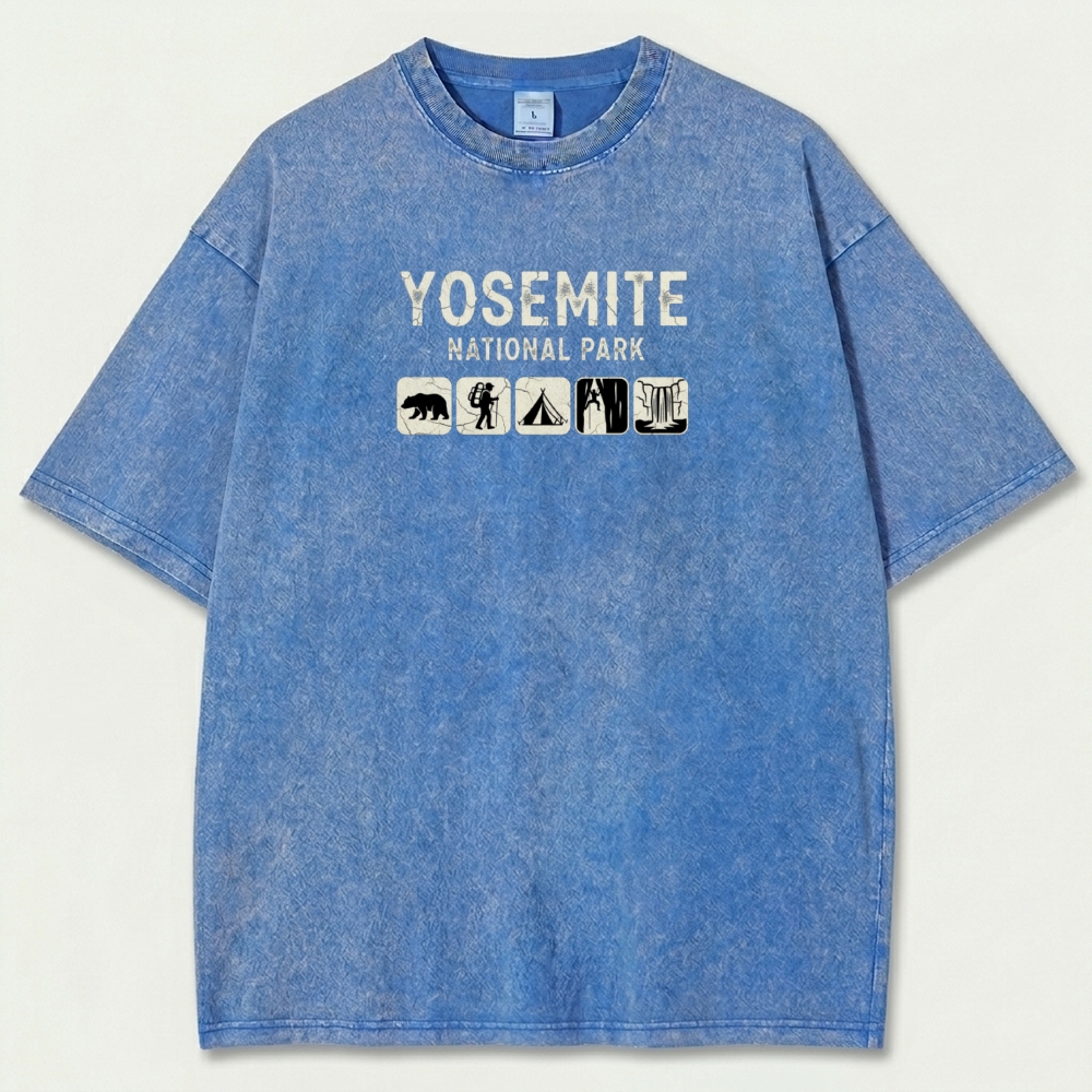 Yosemite National Park Vintage Organic Cotton Hiking Tee-HikeVista