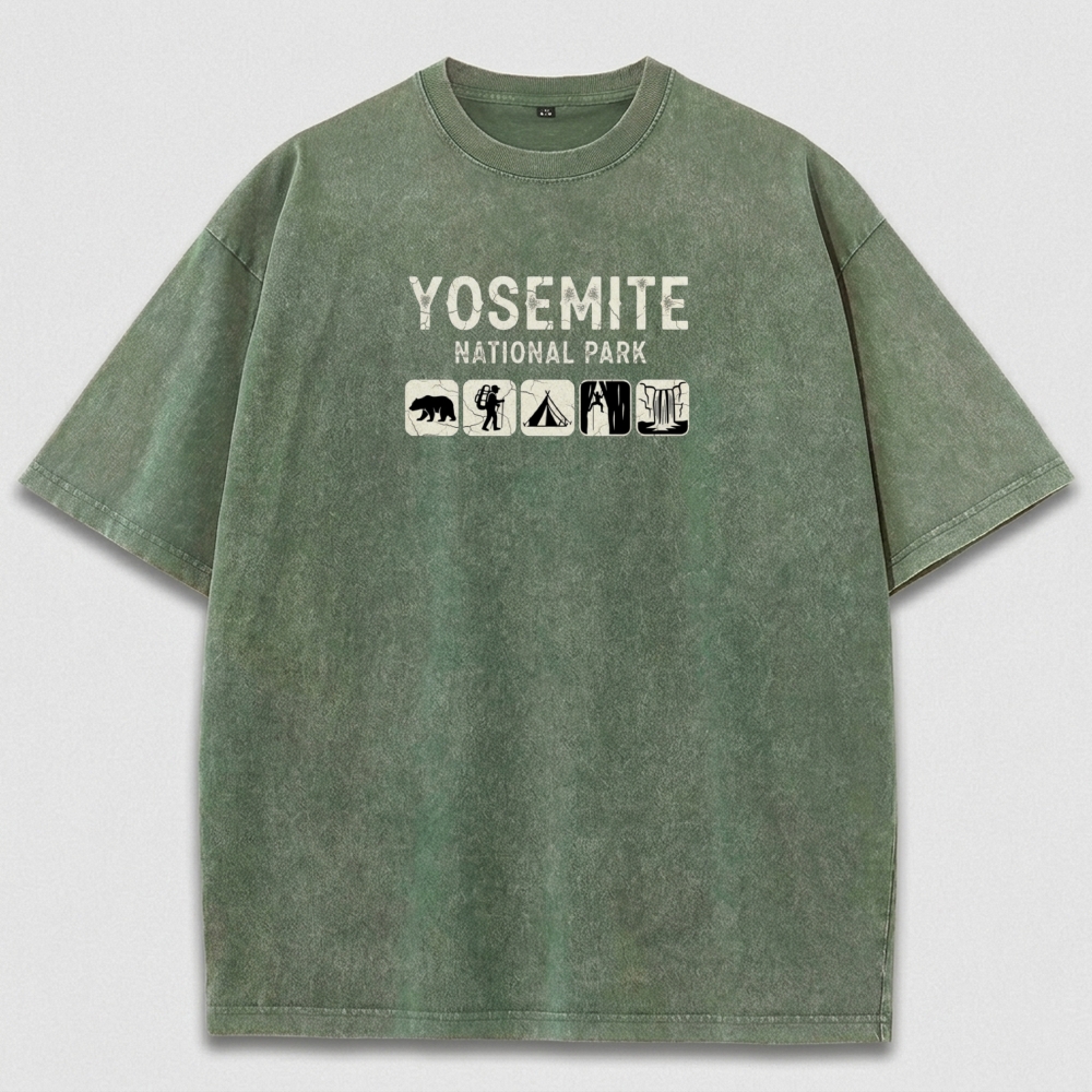 Yosemite National Park Vintage Organic Cotton Hiking Tee-HikeVista