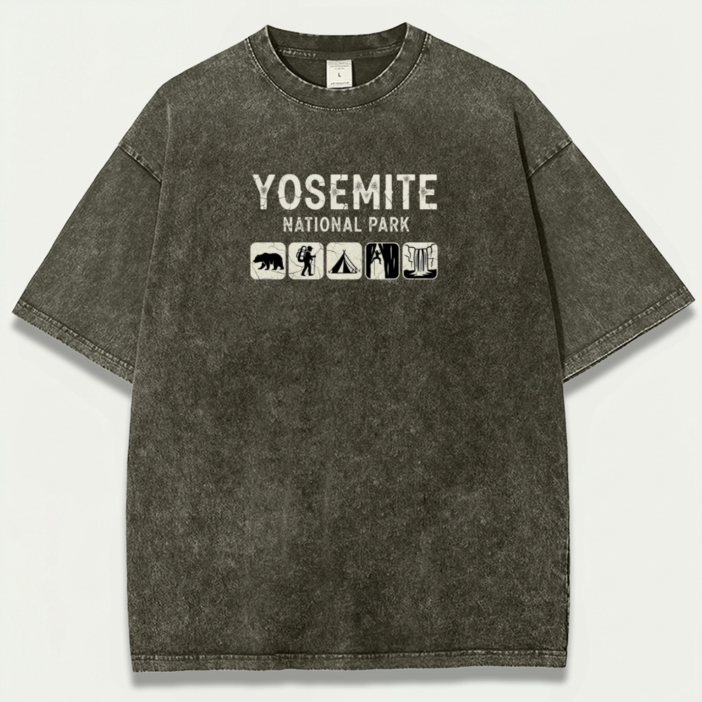 Yosemite National Park Vintage Organic Cotton Hiking Tee-HikeVista