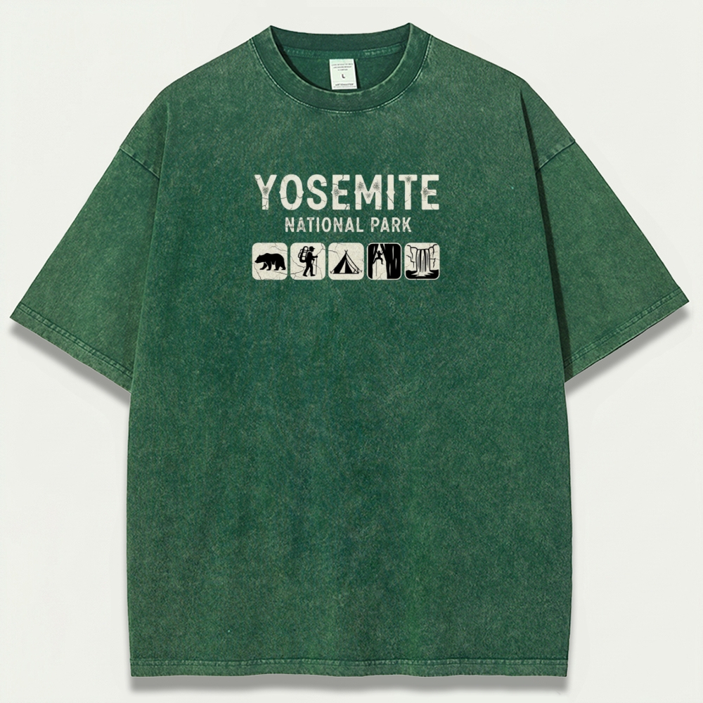 Yosemite National Park Vintage Organic Cotton Hiking Tee-HikeVista