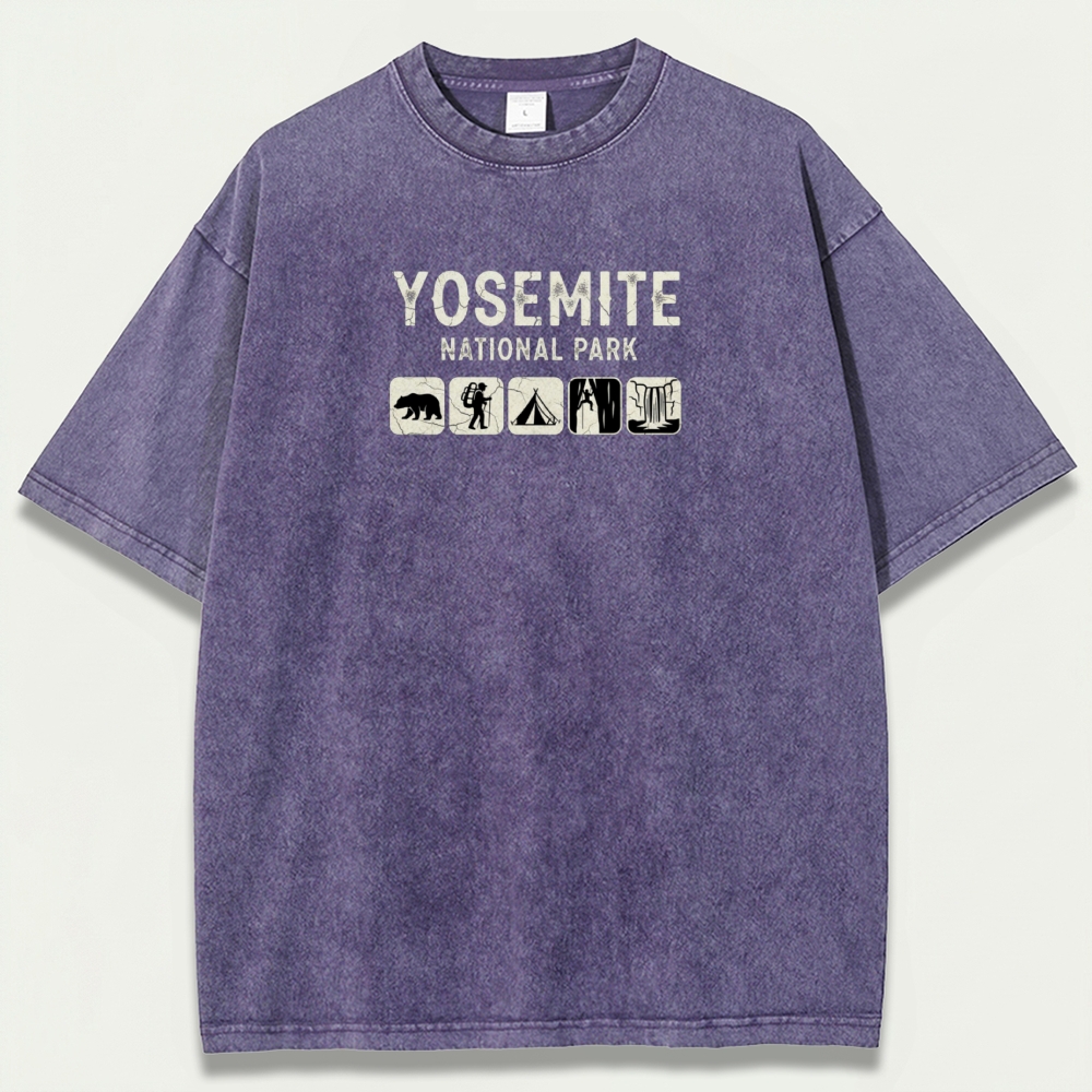 Yosemite National Park Vintage Organic Cotton Hiking Tee-HikeVista