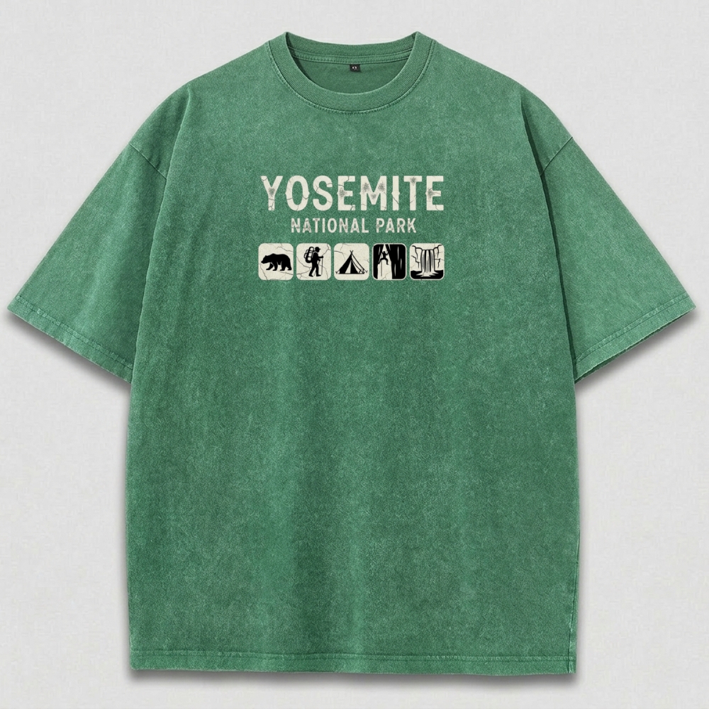 Yosemite National Park Vintage Organic Cotton Hiking Tee-HikeVista