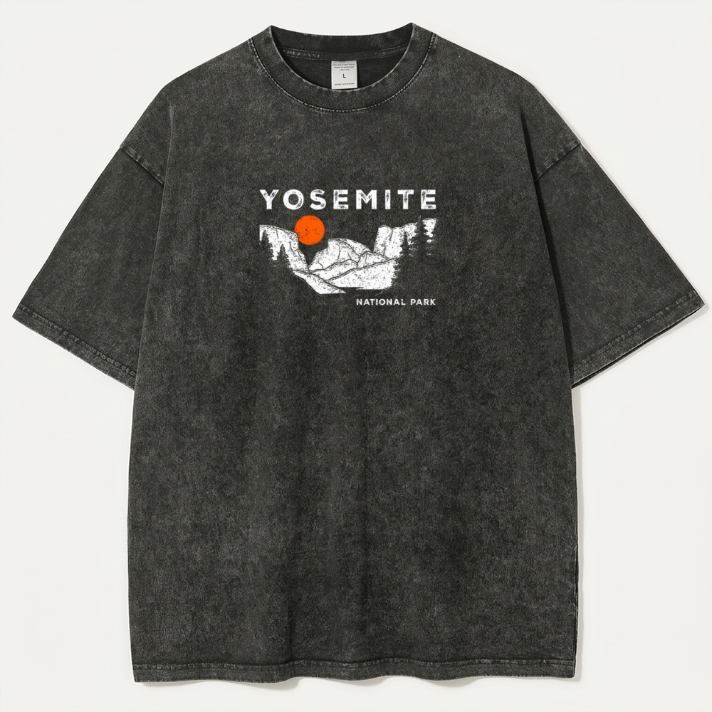 Yosemite National Park Vintage Organic Cotton Hiking Tee-HikeVista