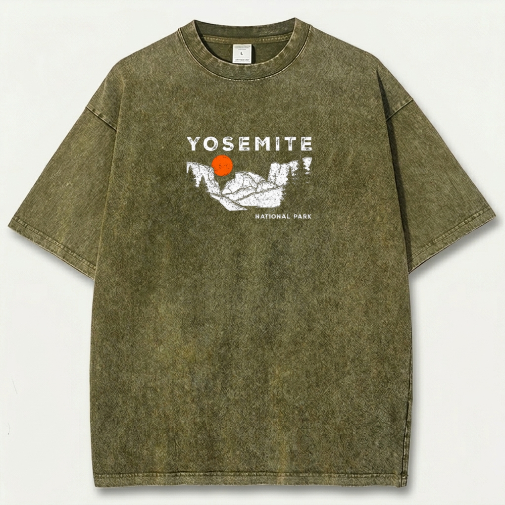 Yosemite National Park Vintage Organic Cotton Hiking Tee-HikeVista