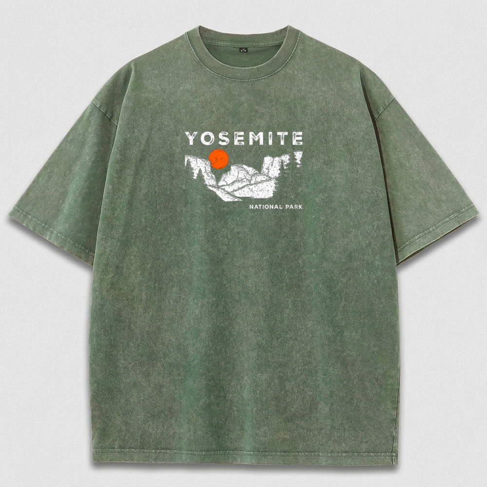 Yosemite National Park Vintage Organic Cotton Hiking Tee-HikeVista