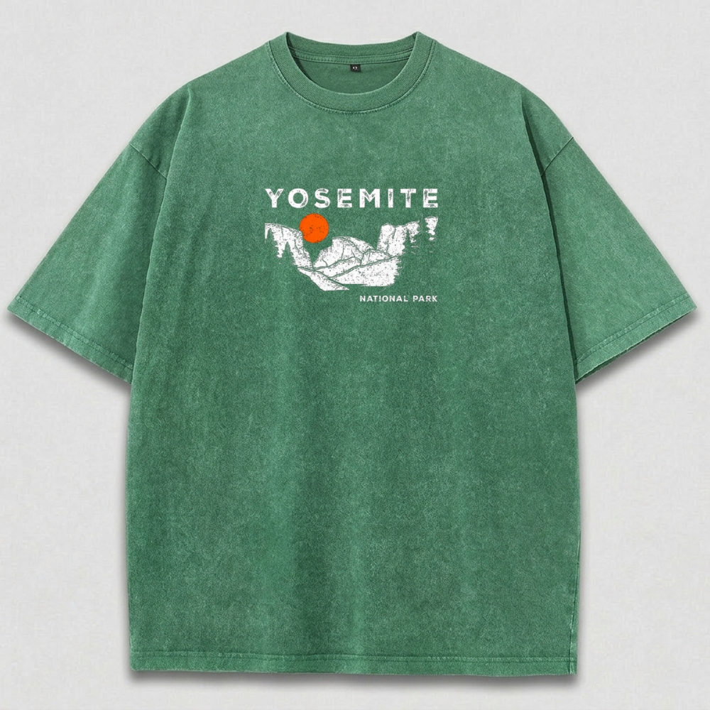 Yosemite National Park Vintage Organic Cotton Hiking Tee-HikeVista