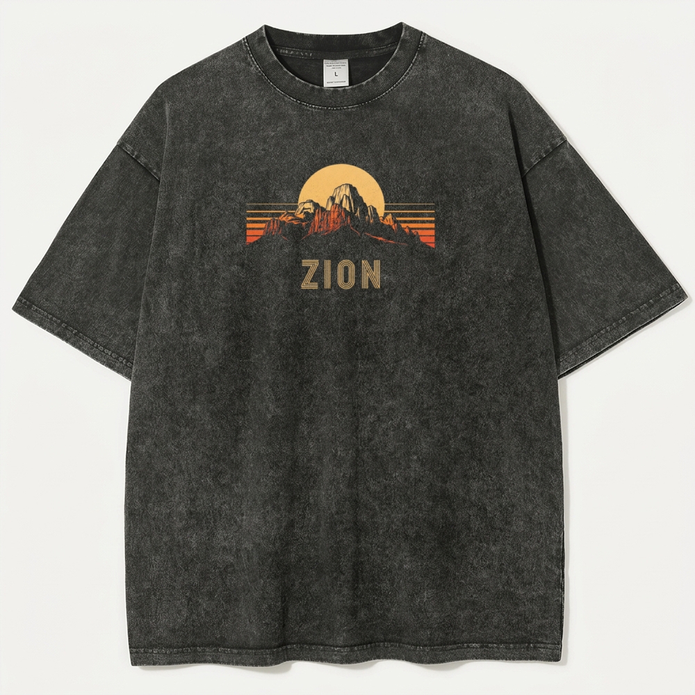 Zion National Park Vintage Organic Cotton Hiking Tee-HikeVista