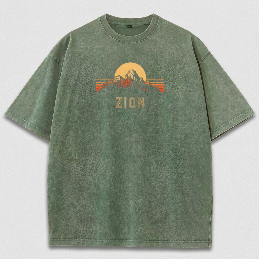 Zion National Park Vintage Organic Cotton Hiking Tee-HikeVista