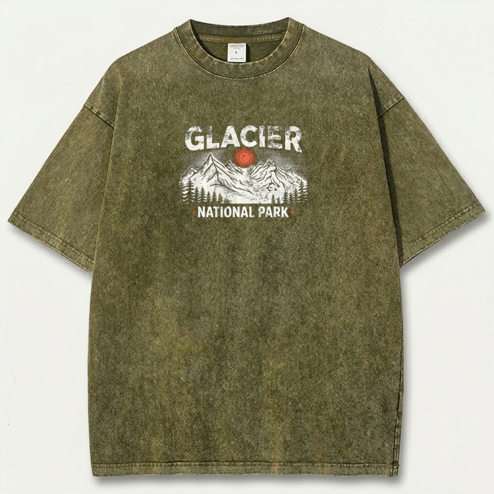 Glacier National Park Vintage Organic Cotton Trail Tee-HikeVista