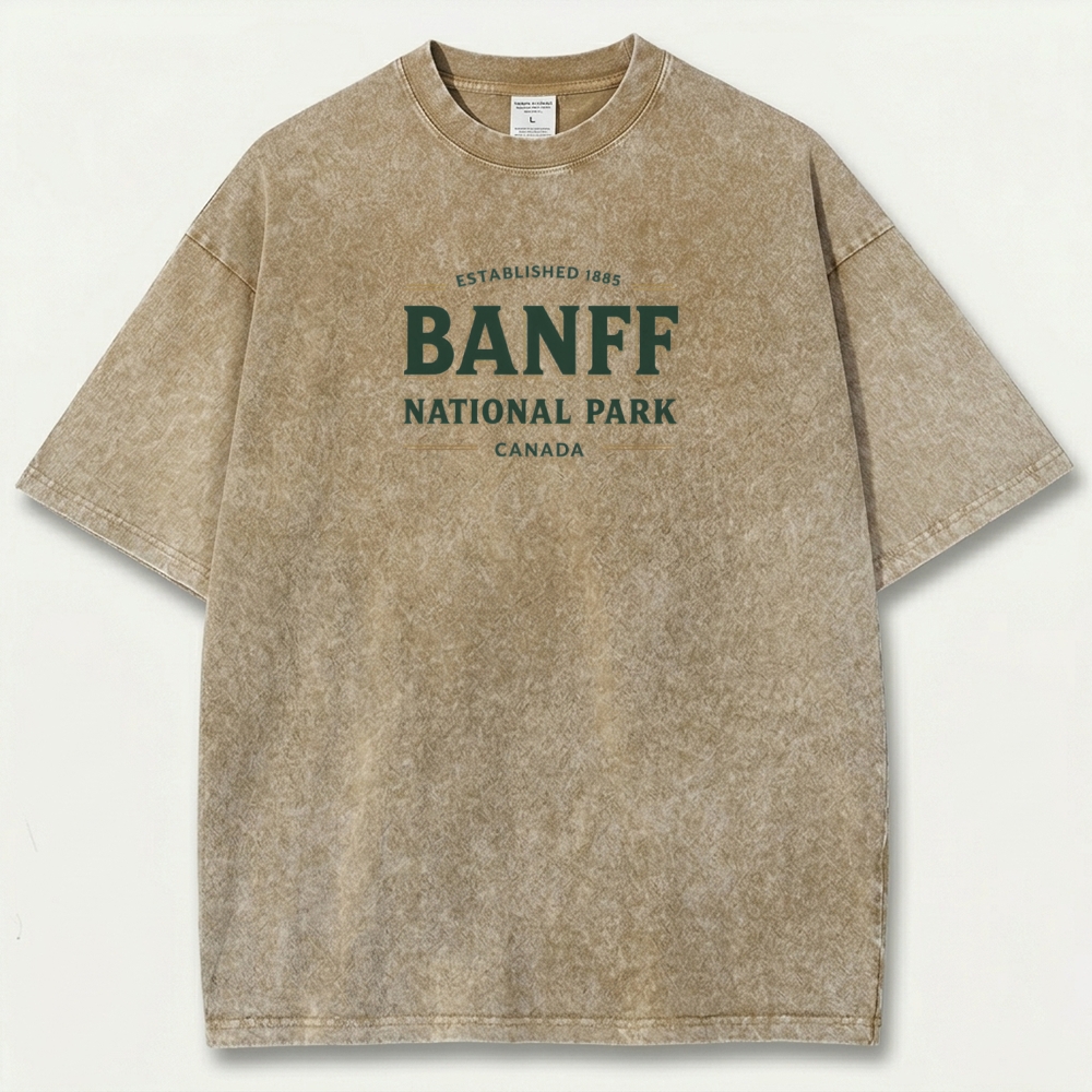 Banff National Park Vintage Organic Cotton Trail Tee-HikeVista