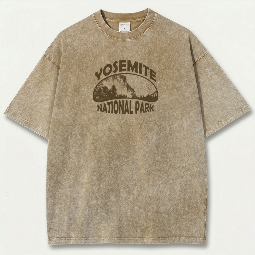 Yosemite National Park Vintage Organic Cotton Hiking Tee-HikeVista