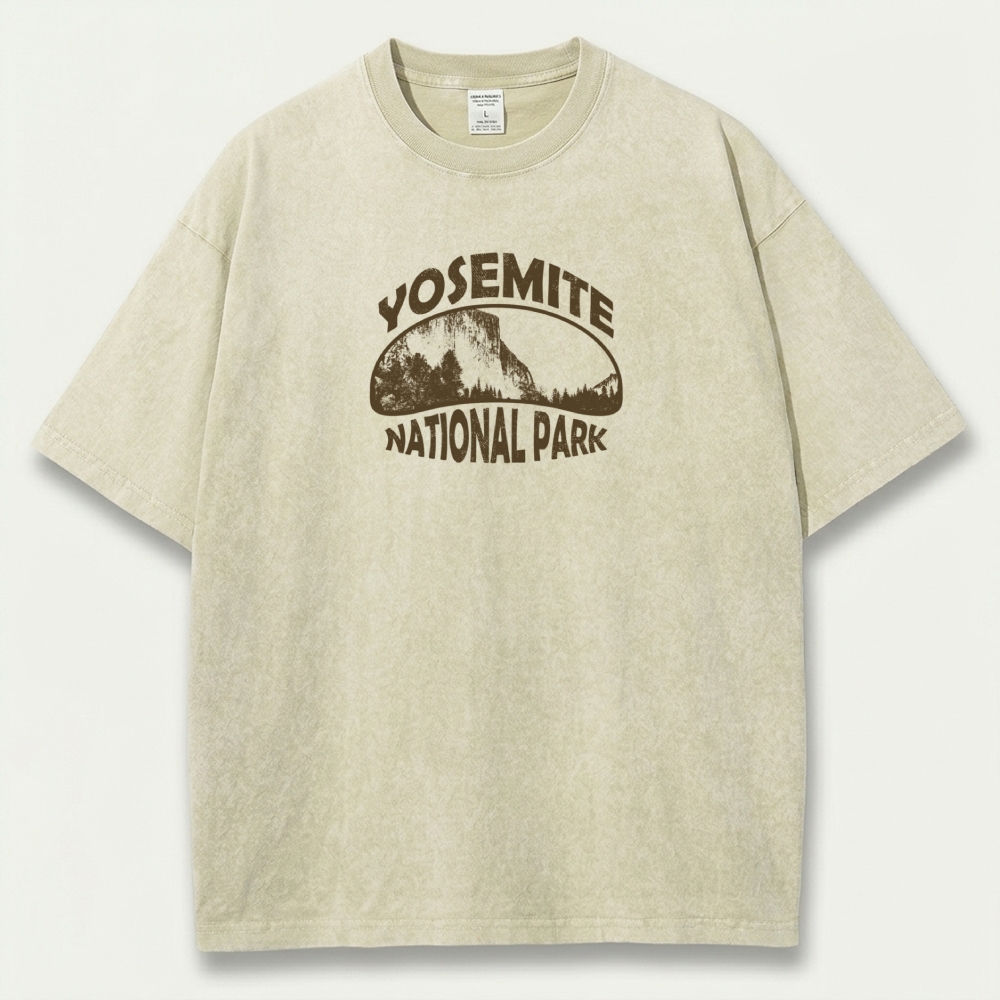 Yosemite National Park Vintage Organic Cotton Hiking Tee-HikeVista