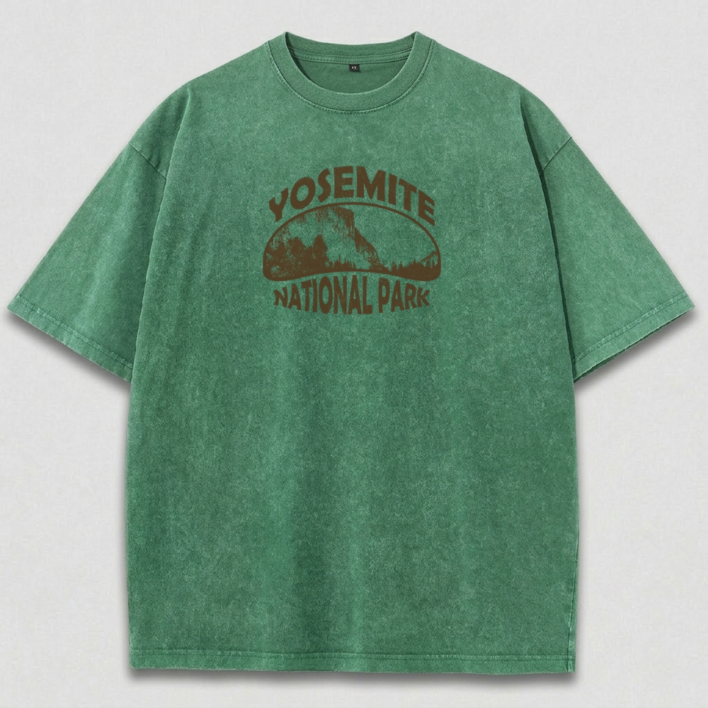 Yosemite National Park Vintage Organic Cotton Hiking Tee-HikeVista