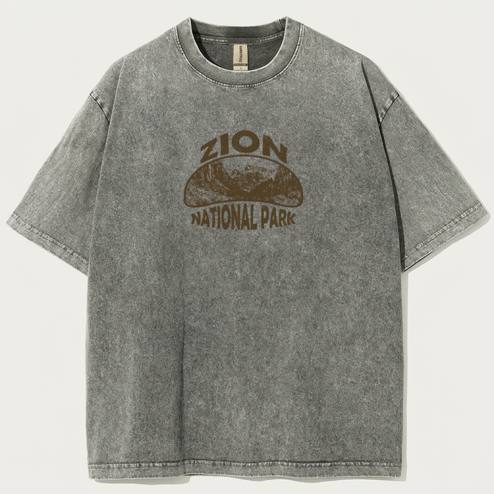 Zion National Park Vintage Organic Cotton Hiking Tee-HikeVista