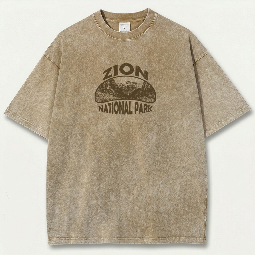 Zion National Park Vintage Organic Cotton Hiking Tee-HikeVista