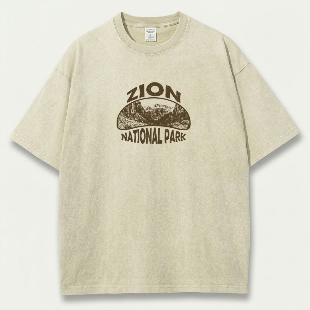 Zion National Park Vintage Organic Cotton Hiking Tee-HikeVista