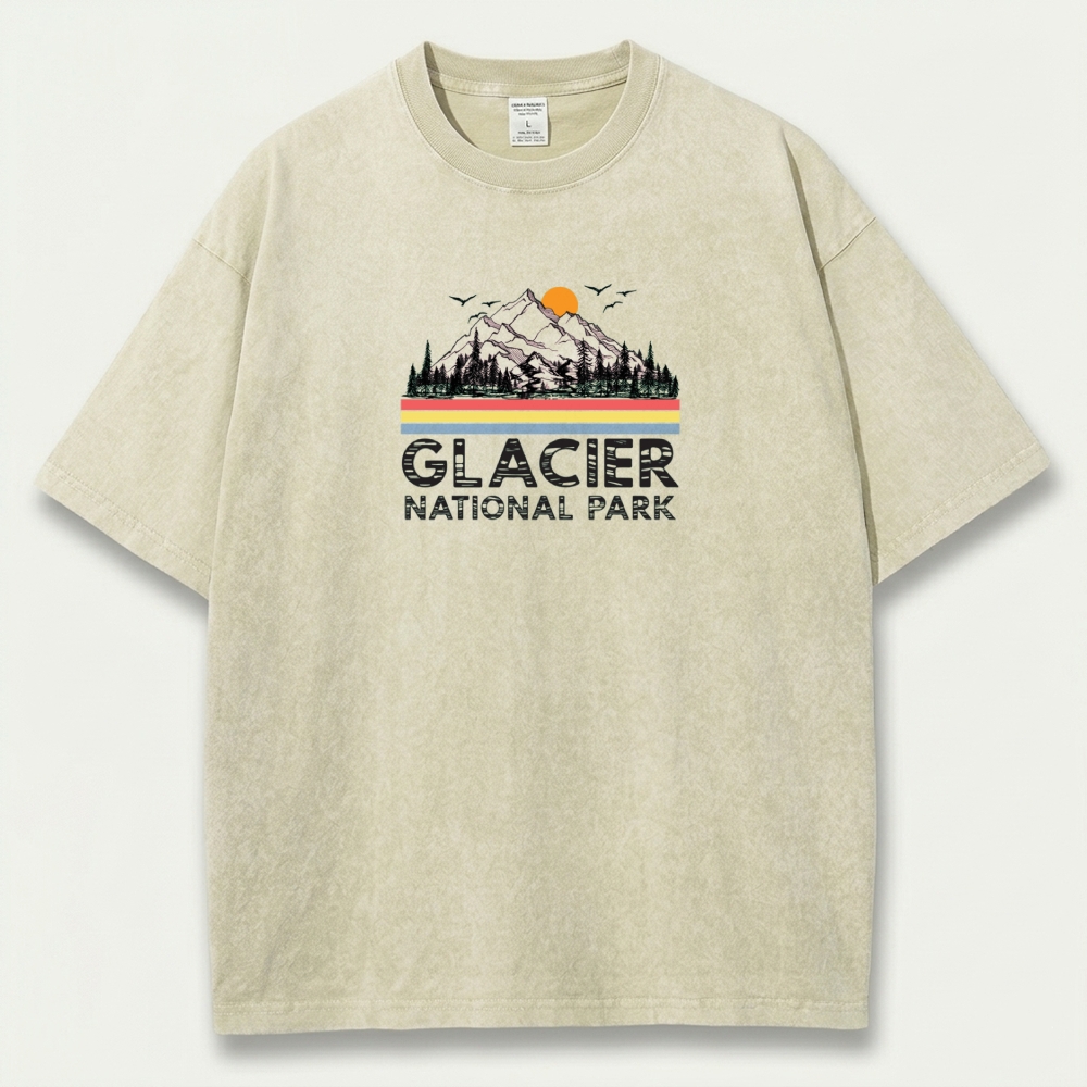 Glacier National Park Vintage Organic Cotton Trail Tee-HikeVista