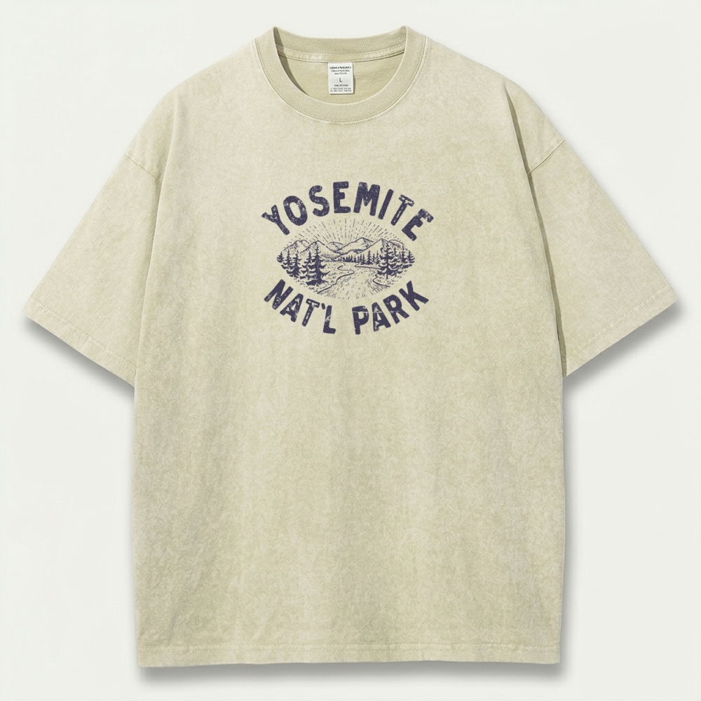 Yosemite National Park Vintage Organic Cotton Hiking Tee-HikeVista