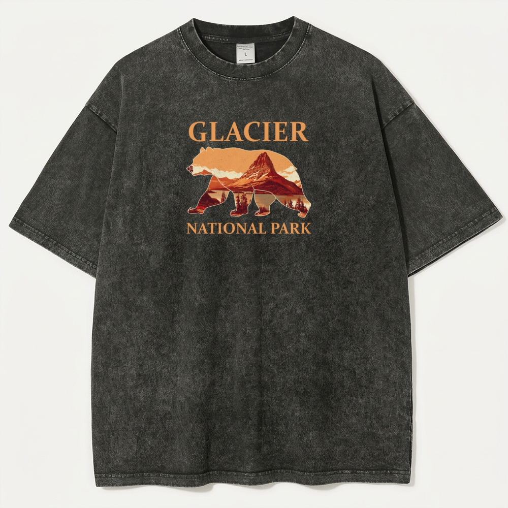 Glacier National Park Vintage Organic Cotton Bear Tee-HikeVista