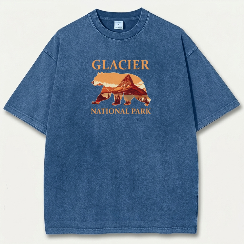 Glacier National Park Vintage Organic Cotton Bear Tee-HikeVista