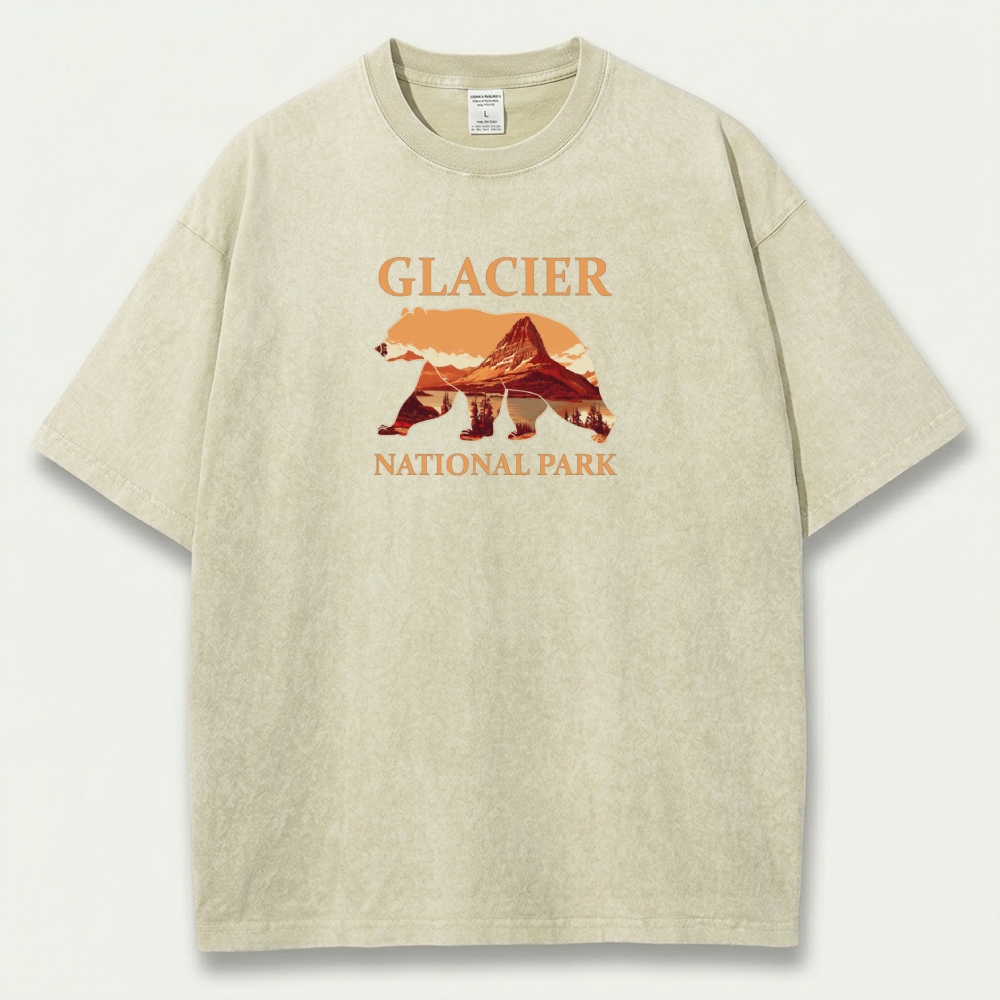 Glacier National Park Vintage Organic Cotton Bear Tee-HikeVista