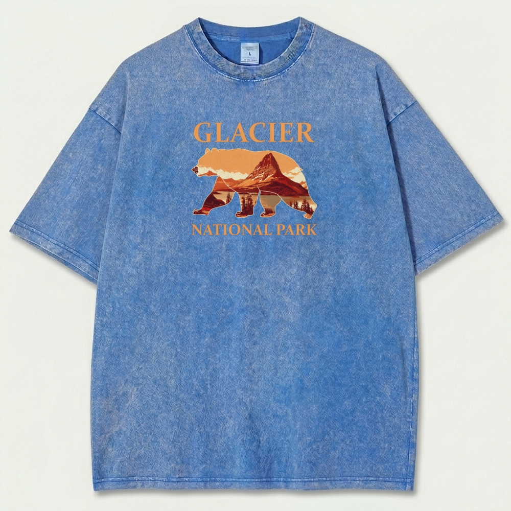 Glacier National Park Vintage Organic Cotton Bear Tee-HikeVista