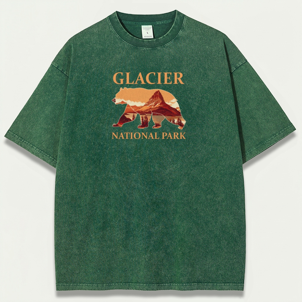 Glacier National Park Vintage Organic Cotton Bear Tee-HikeVista