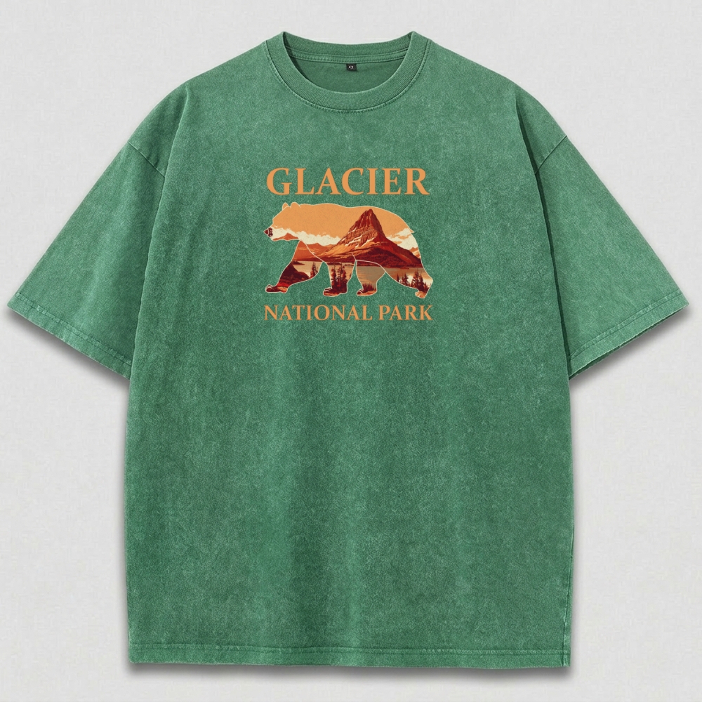 Glacier National Park Vintage Organic Cotton Bear Tee-HikeVista