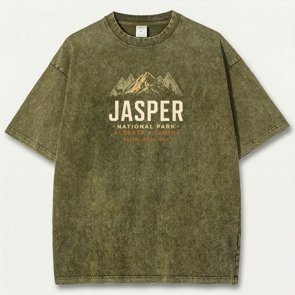 Jasper National Park Vintage Organic Cotton Hiking Tee-HikeVista