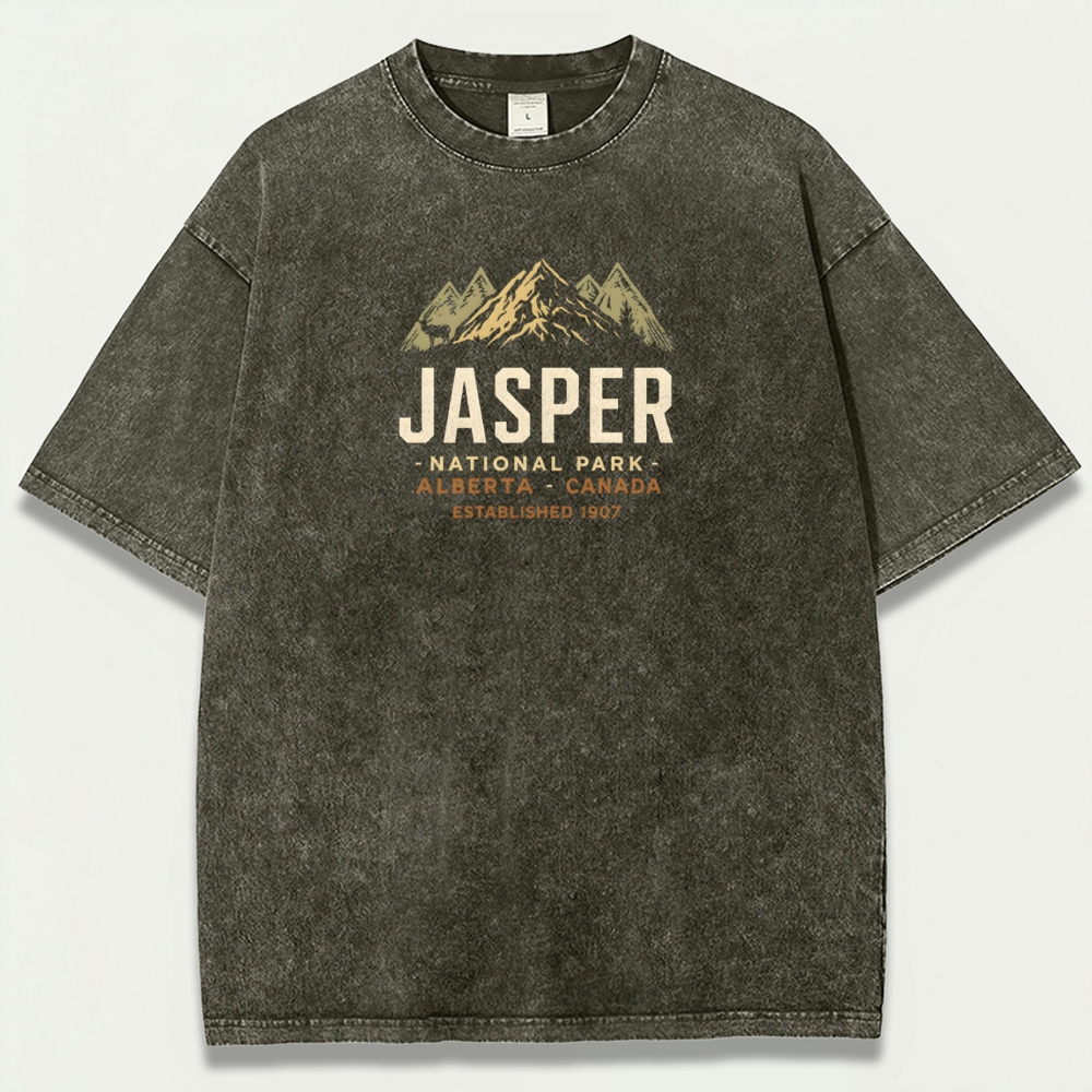 Jasper National Park Vintage Organic Cotton Hiking Tee-HikeVista
