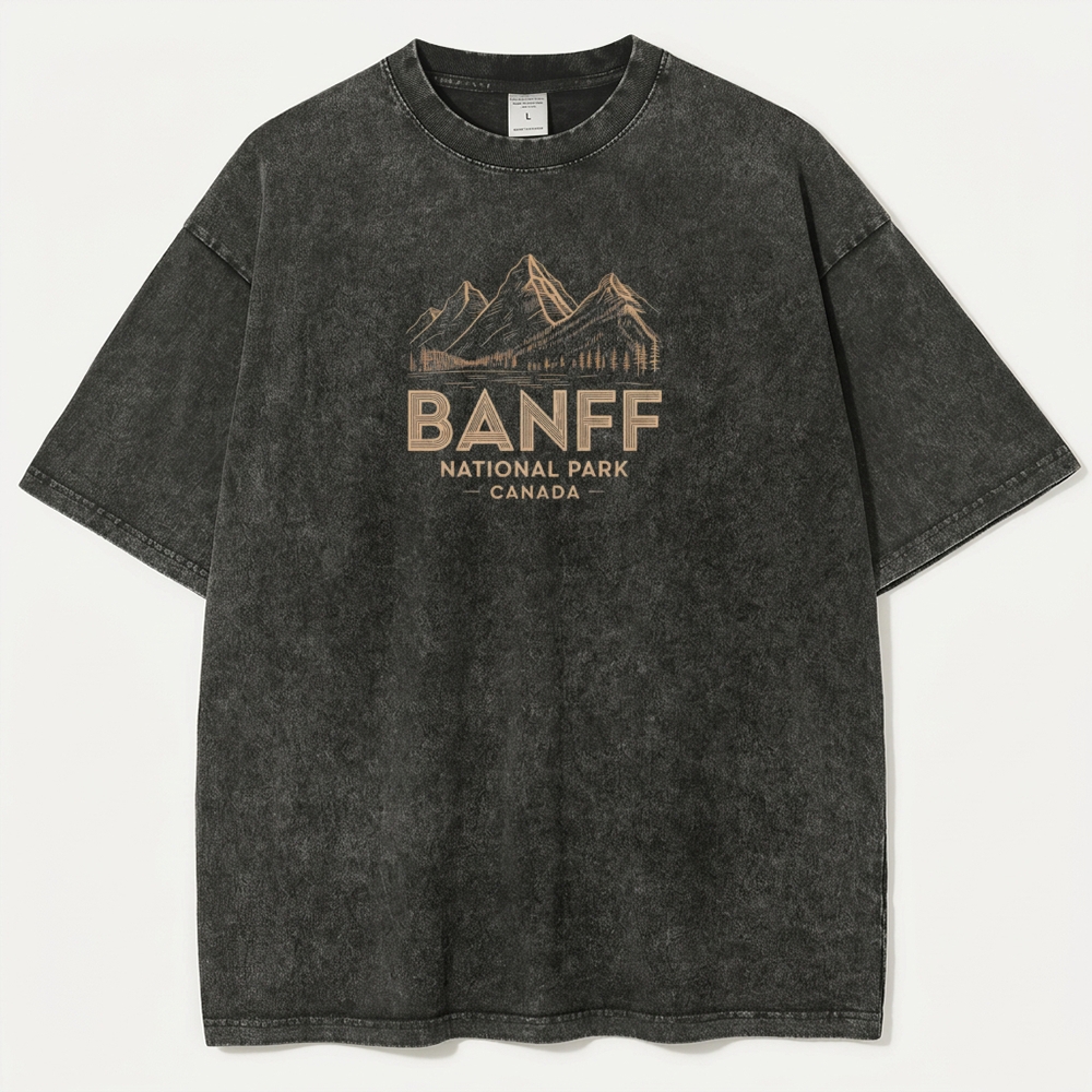 Banff National Park Vintage Organic Cotton Hiking Tee-HikeVista