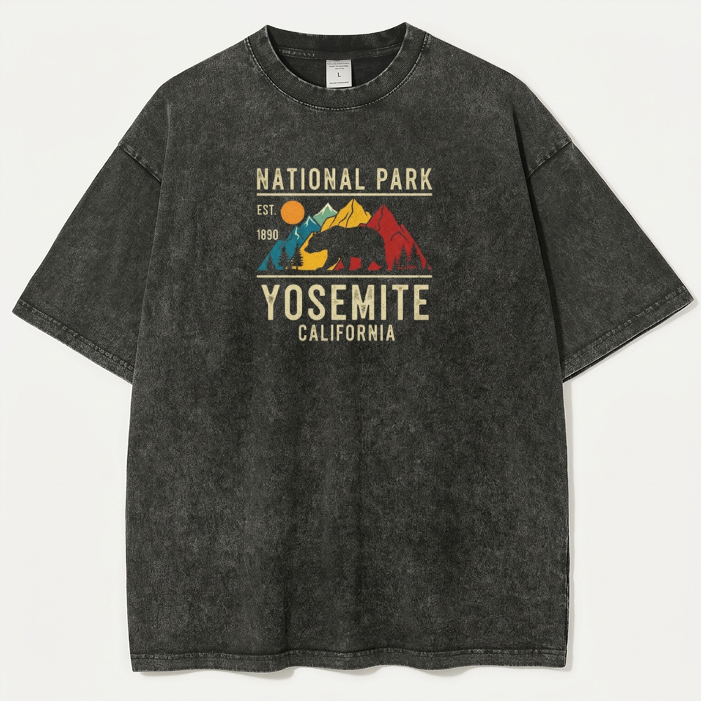 Yosemite National Park Vintage Organic Cotton Hiking Tee-HikeVista