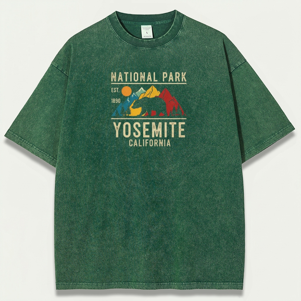 Yosemite National Park Vintage Organic Cotton Hiking Tee-HikeVista