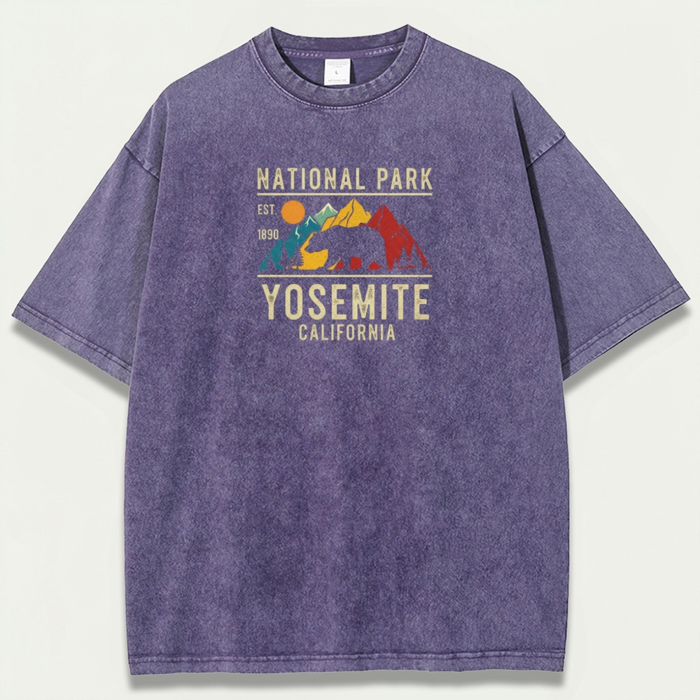 Yosemite National Park Vintage Organic Cotton Hiking Tee-HikeVista