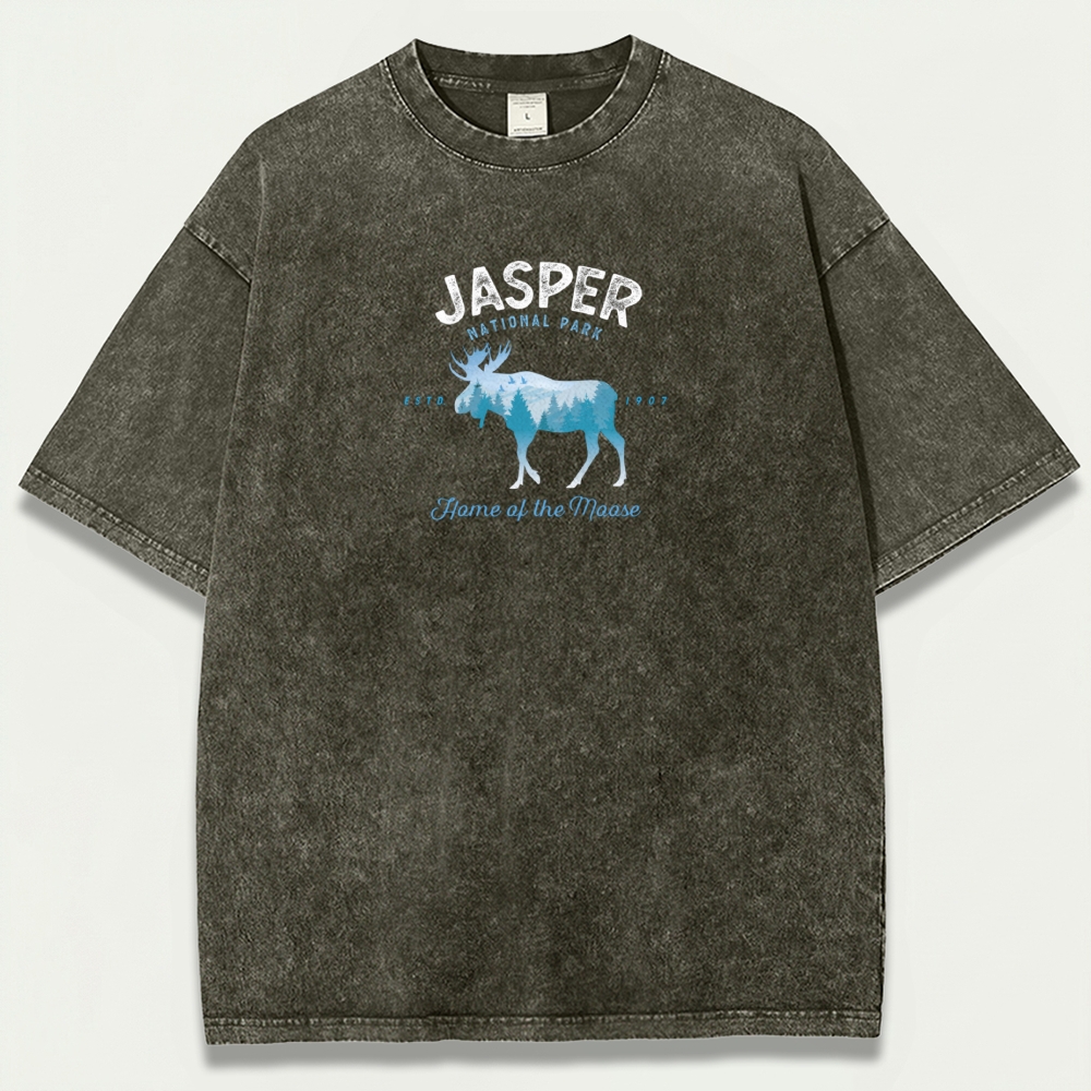 Jasper National Park Vintage Organic Cotton Hiking Tee-HikeVista
