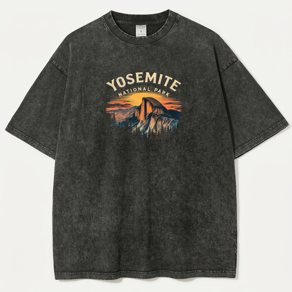 Yosemite National Park Vintage Organic Cotton Hiking Tee-HikeVista