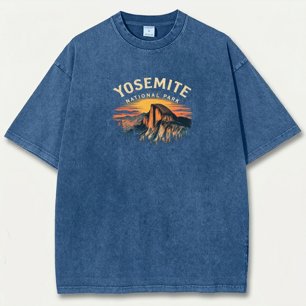 Yosemite National Park Vintage Organic Cotton Hiking Tee-HikeVista