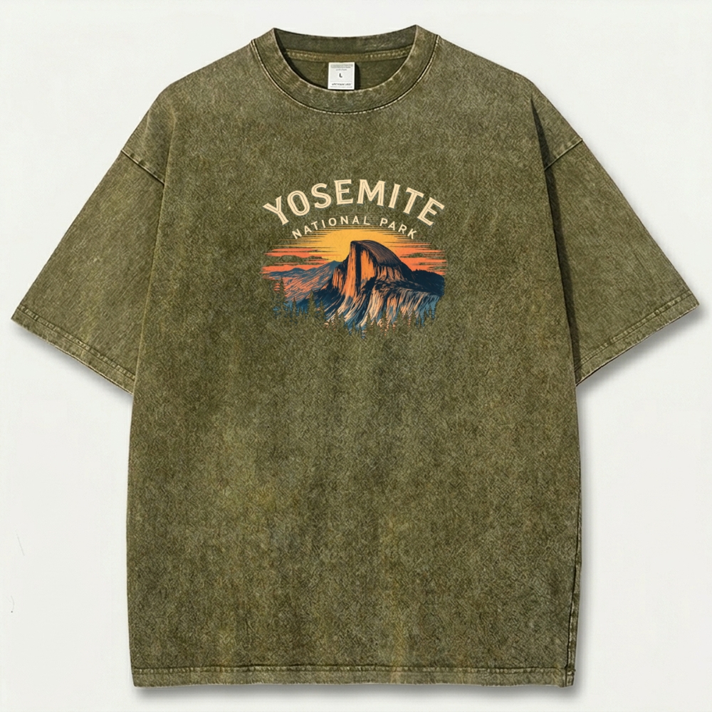 Yosemite National Park Vintage Organic Cotton Hiking Tee-HikeVista