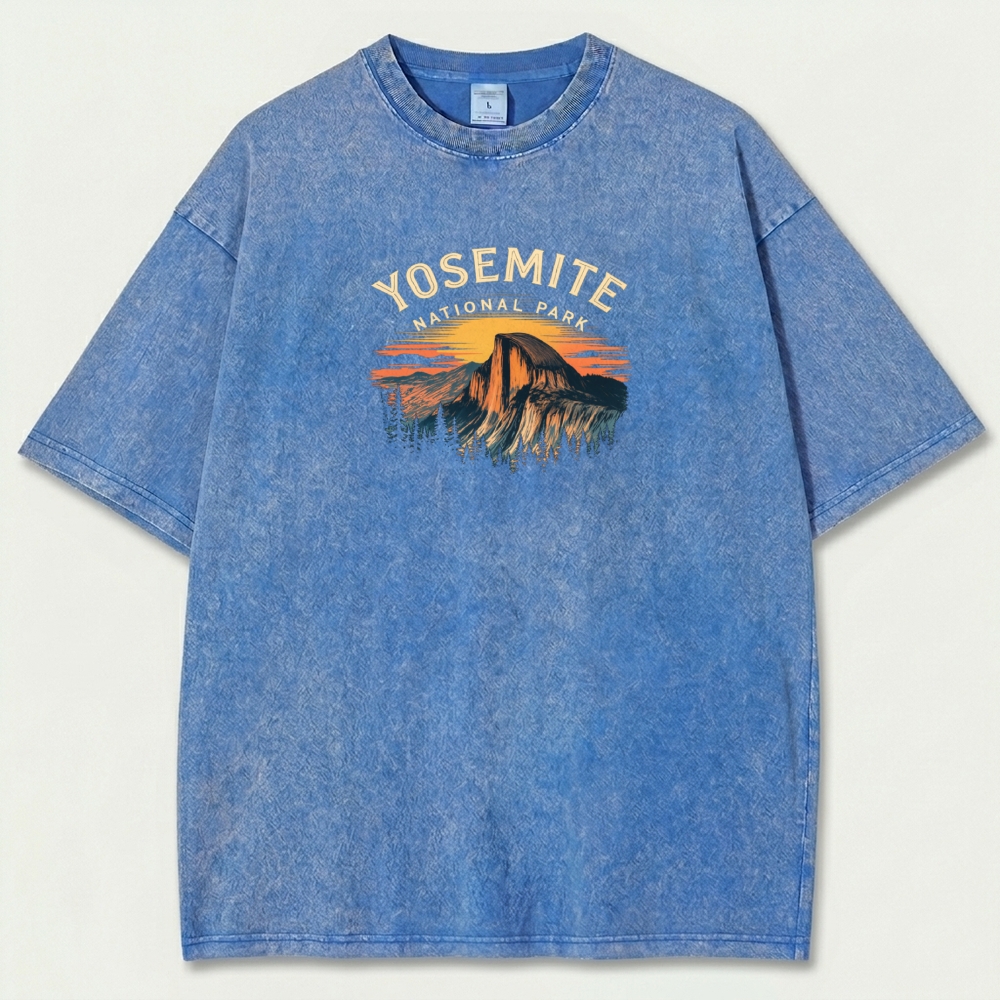 Yosemite National Park Vintage Organic Cotton Hiking Tee-HikeVista
