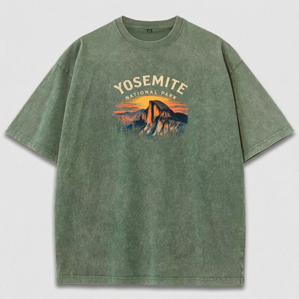 Yosemite National Park Vintage Organic Cotton Hiking Tee-HikeVista