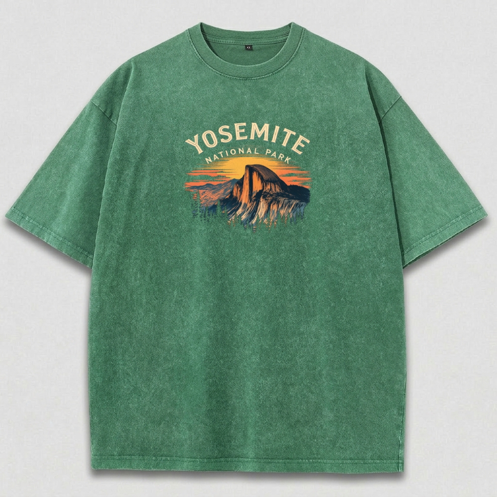 Yosemite National Park Vintage Organic Cotton Hiking Tee-HikeVista