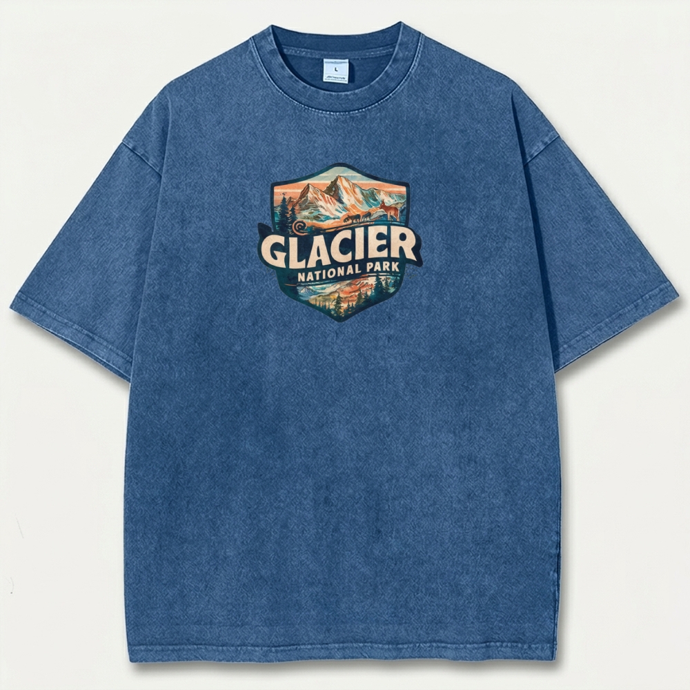Glacier National Park Vintage Organic Cotton Trail Tee-HikeVista