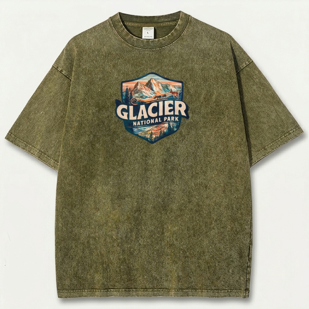 Glacier National Park Vintage Organic Cotton Trail Tee-HikeVista