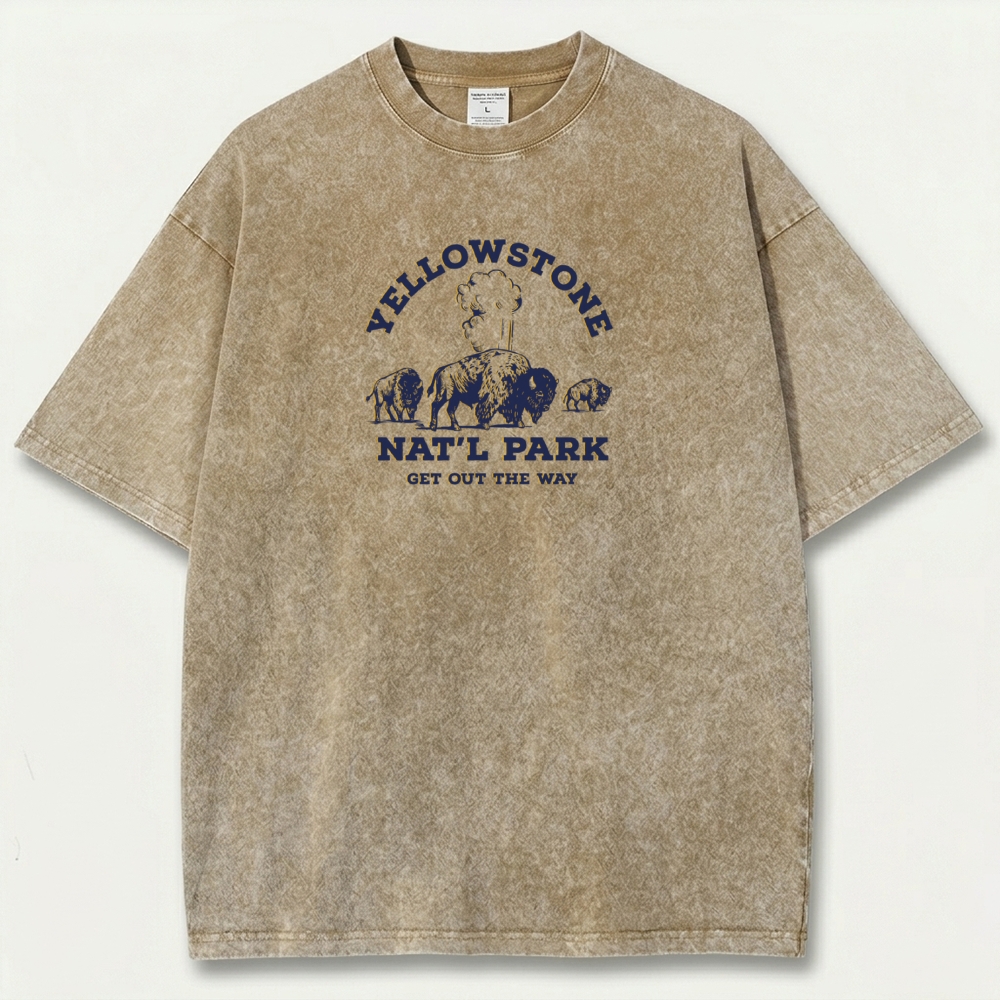 Yellowstone National Park Vintage Organic Cotton Hiking Tee-HikeVista