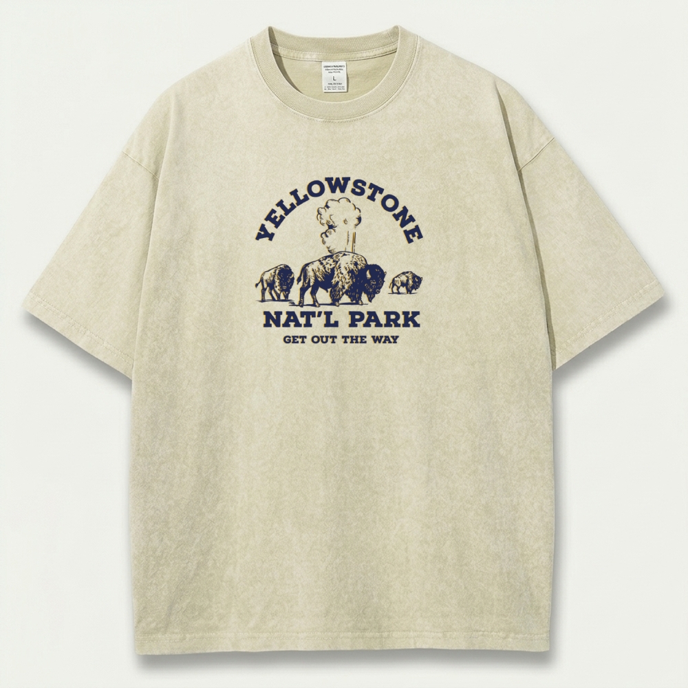 Yellowstone National Park Vintage Organic Cotton Hiking Tee-HikeVista