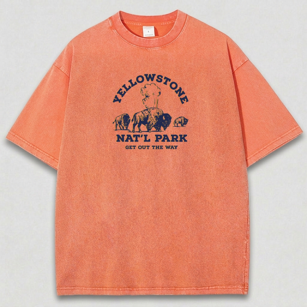 Yellowstone National Park Vintage Organic Cotton Hiking Tee-HikeVista