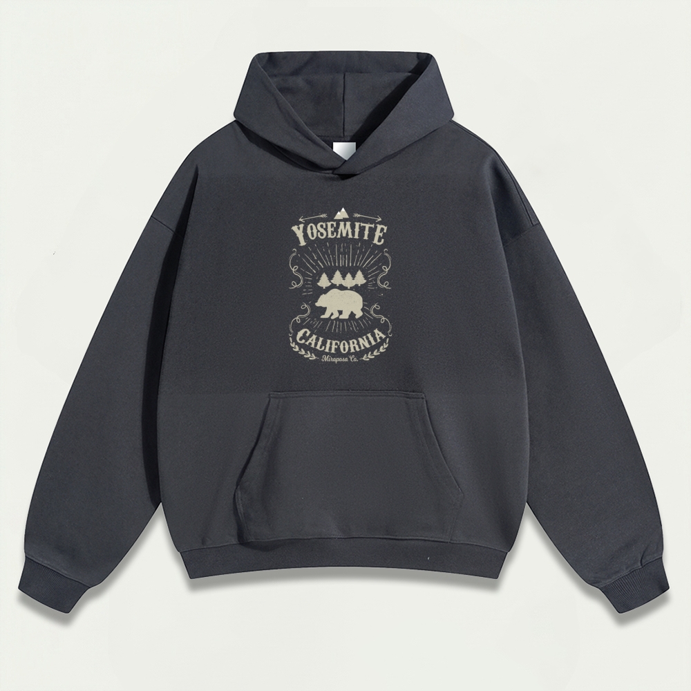 Yosemite National Park Heavyweight Hiking Hoodie-HikeVista