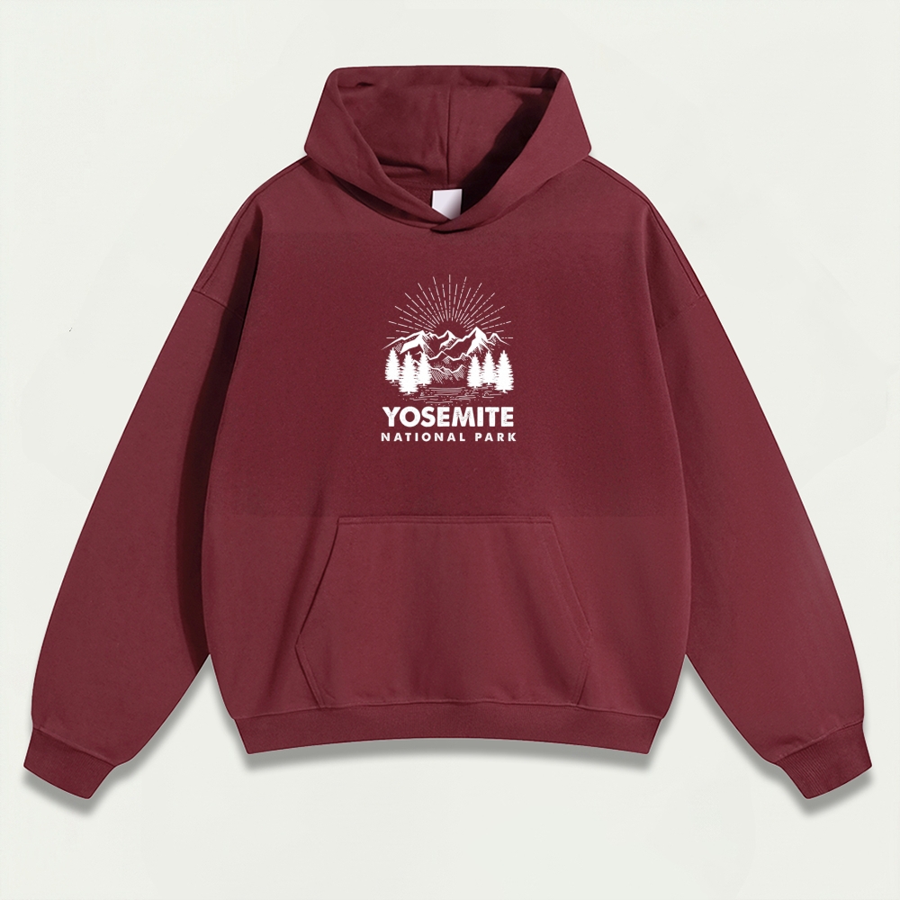 Yosemite National Park Heavyweight Hiking Hoodie-HikeVista