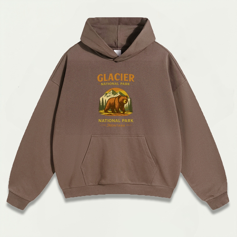 Glacier Bear In The Woods Heavyweight Trail Hoodie-HikeVista