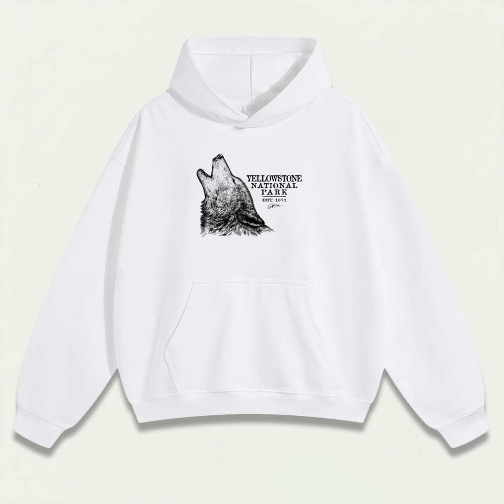 Yellowstone Wolf Howl Heavyweight Trail Hoodie-HikeVista
